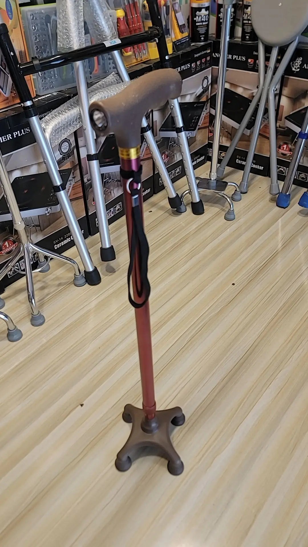 Imported Quad Cane with Flashlight – Best Walking Stick in Pakistan