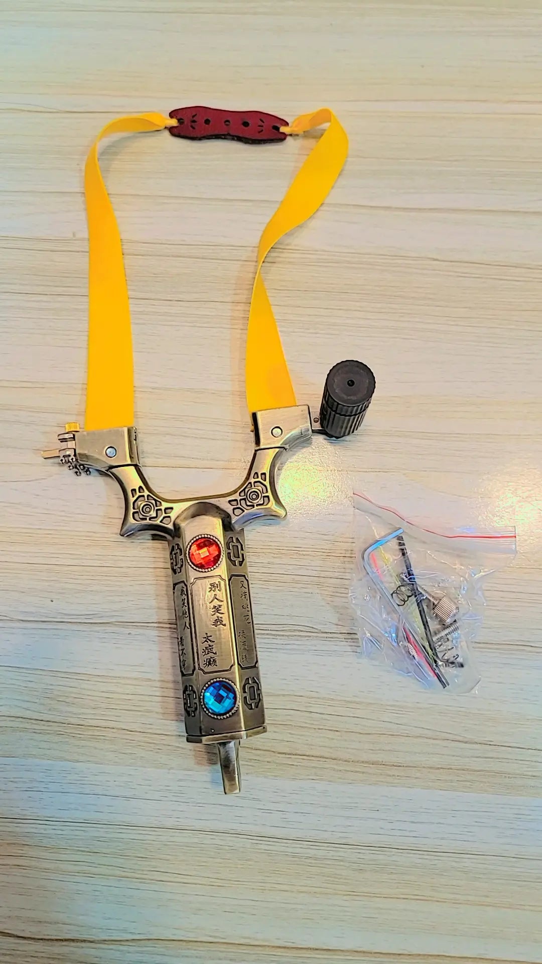 Premium Laser Slingshot with Art Design Handle & Gem Accents | Lalaimport.pk