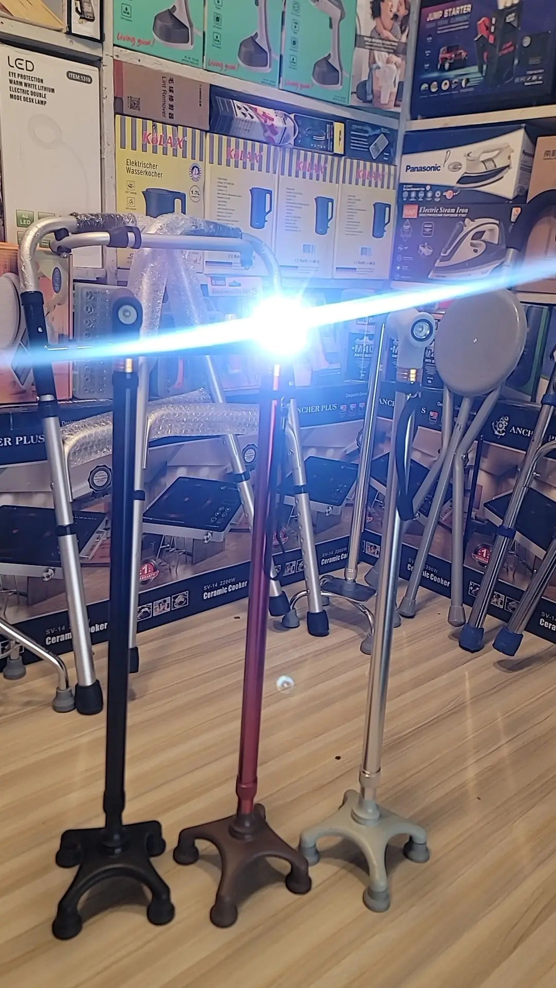 Imported Quad Cane with Flashlight – Best Walking Stick in Pakistan