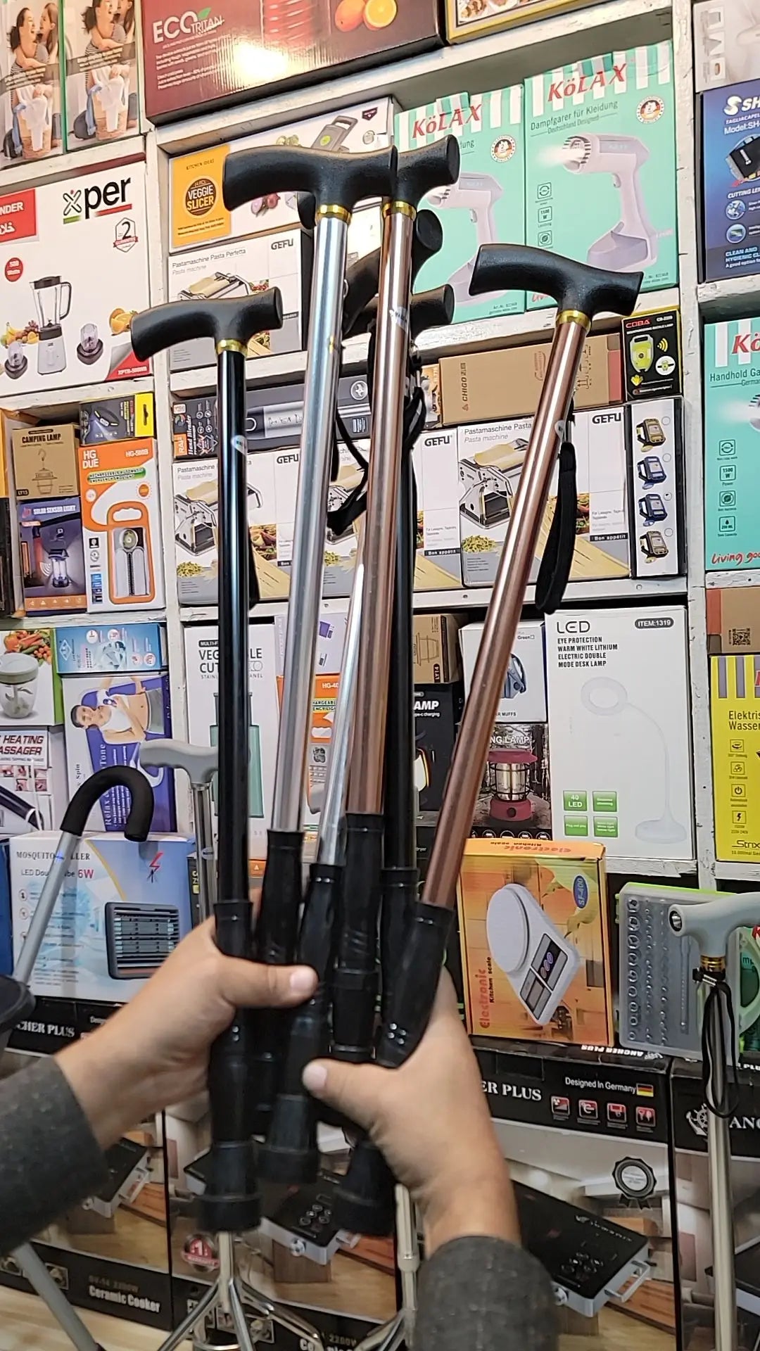 Adjustable Walking Stick for Hiking & Elderly Support – Lalaimport.pk