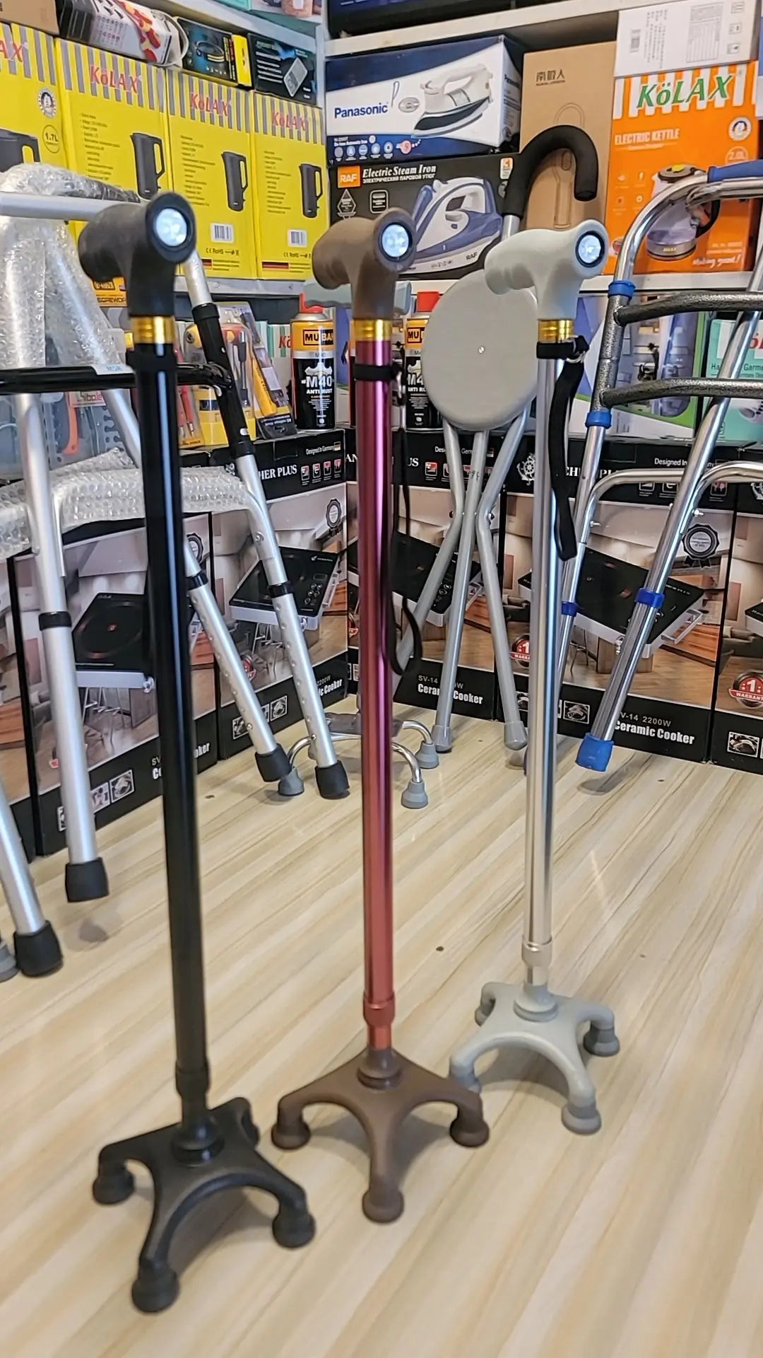 Imported Quad Cane with Flashlight – Best Walking Stick in Pakistan