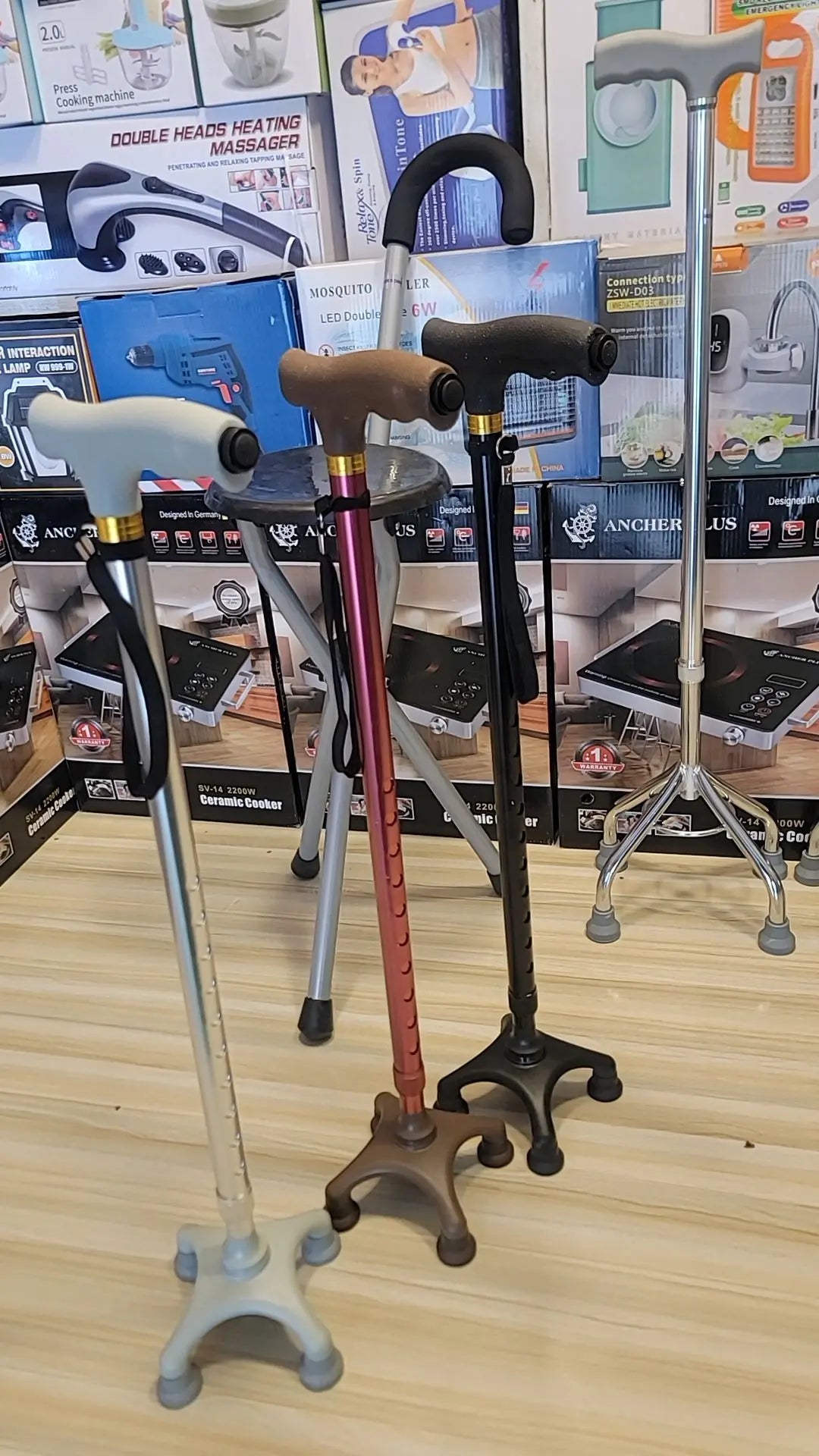 Imported Quad Cane with Flashlight – Best Walking Stick in Pakistan