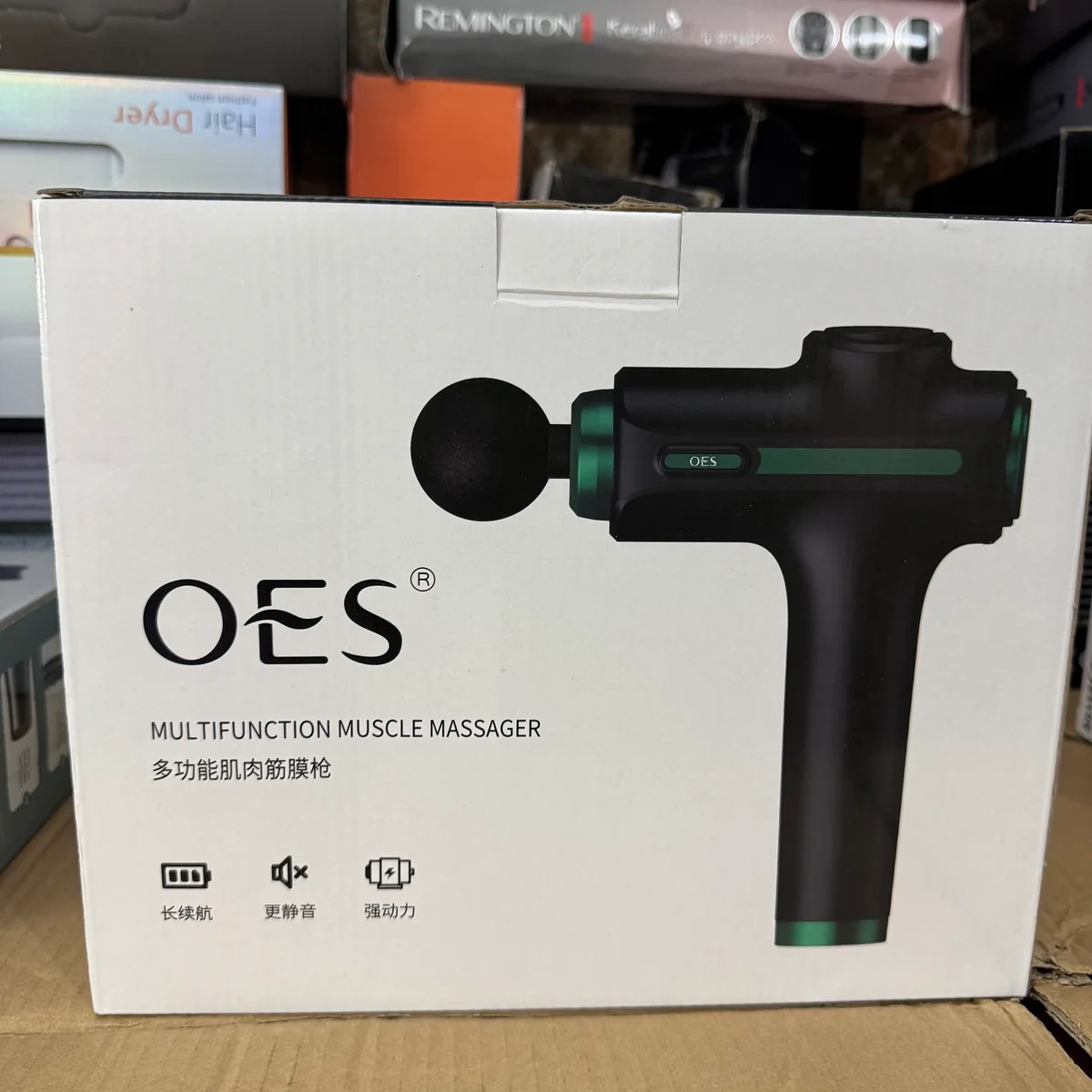 OES Multifunction Rechargeable Massage Gun with 8 Massage Heads