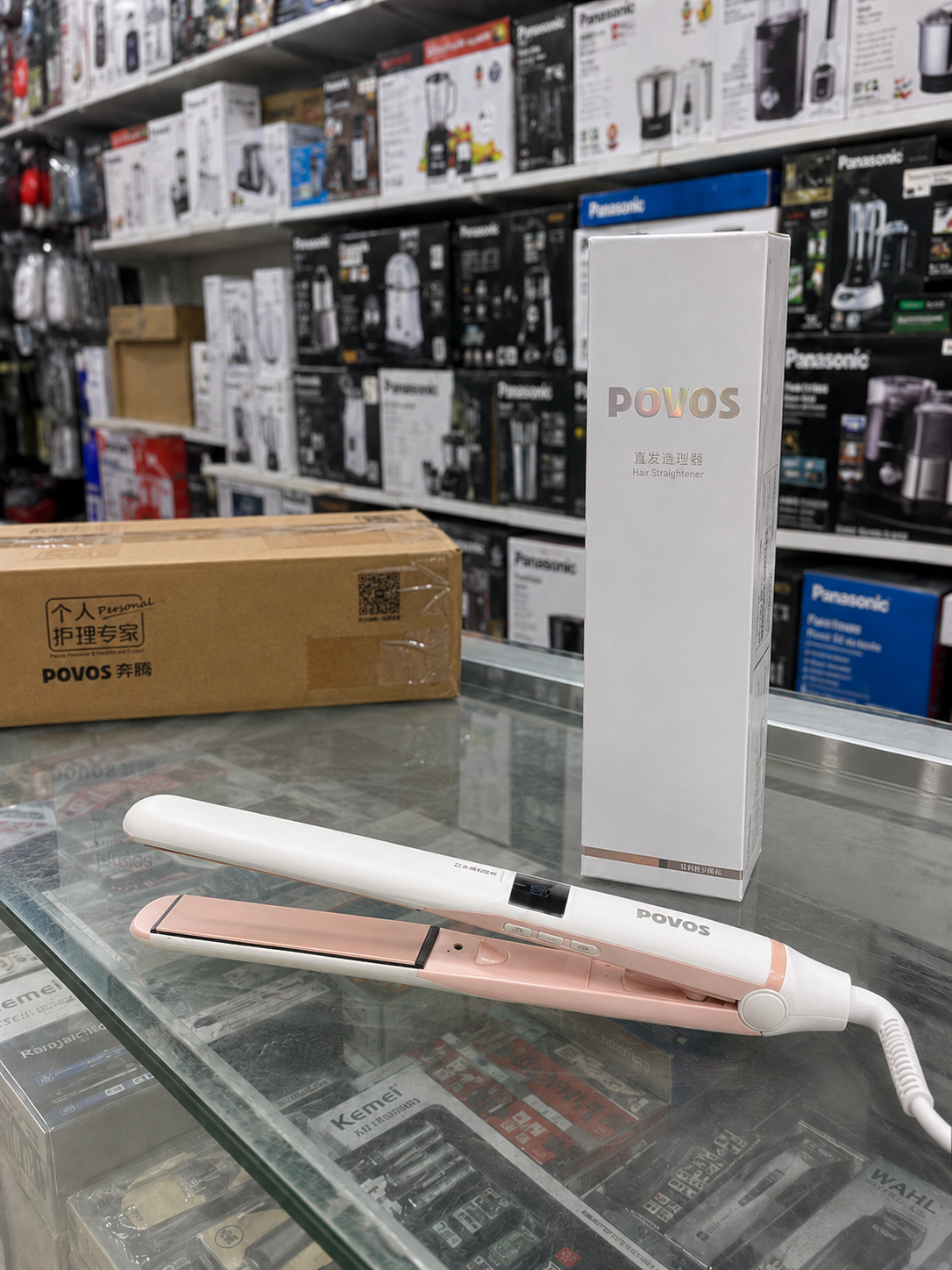 Hair Straightener POVOS PR20 23. Fast Heating Ceramic Hair Styling Iron.