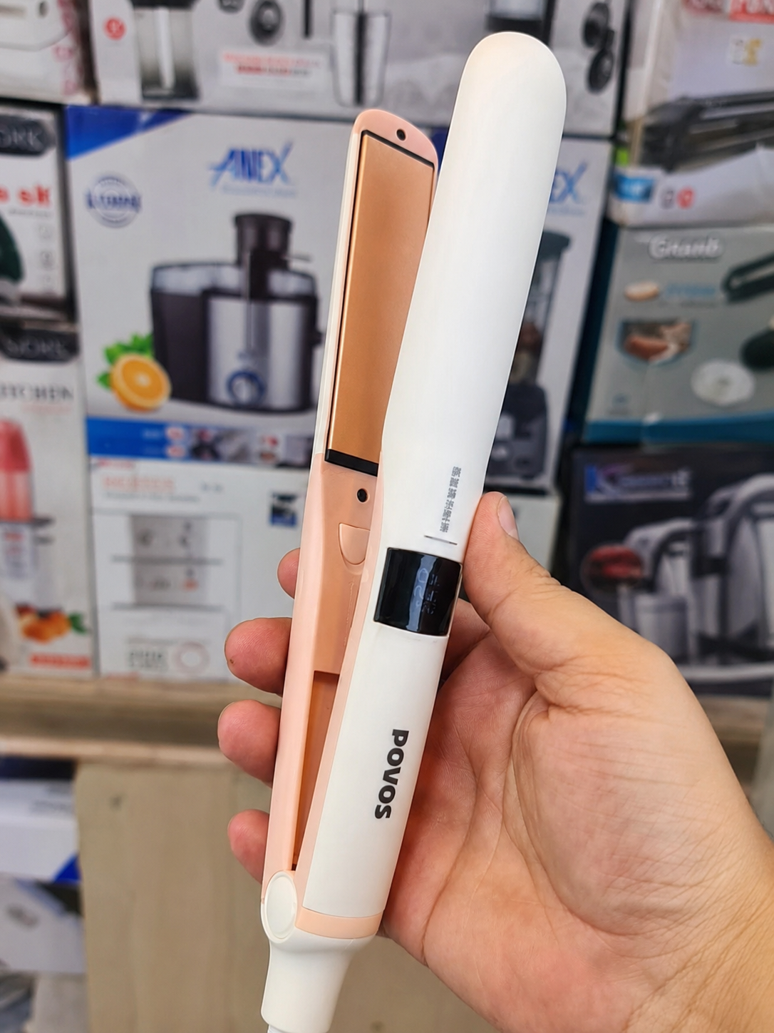 Hair Straightener POVOS PR20 23. Fast Heating Ceramic Hair Styling Iron.