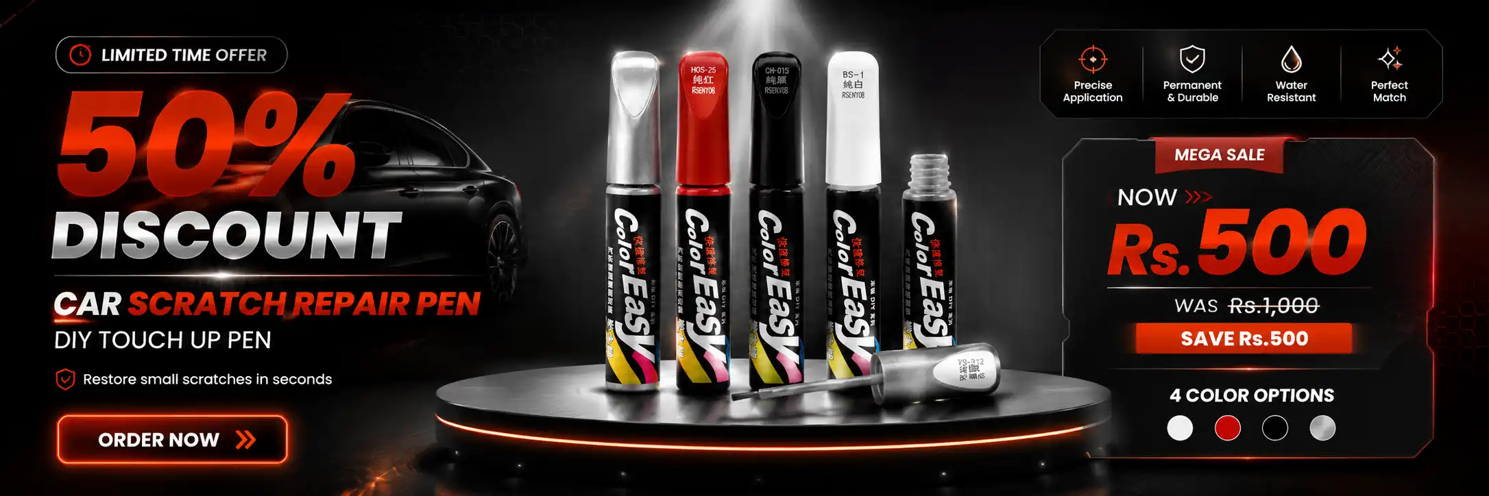 Car Scratch Repair Pen limited time offer, 50 percent discount, now Rs. 500