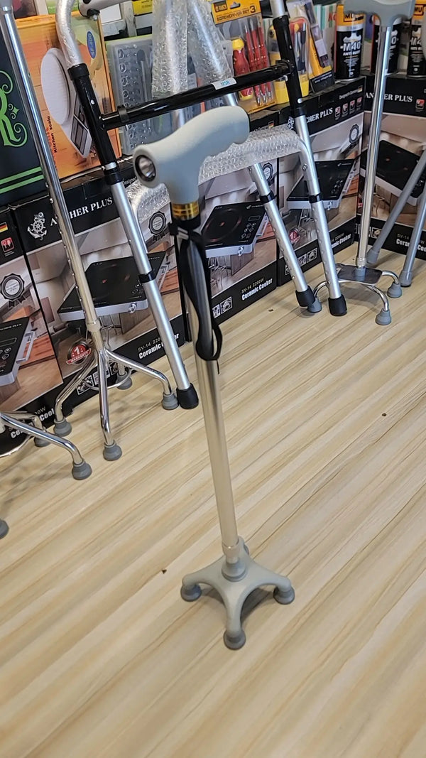 Imported Quad Cane with Flashlight – Best Walking Stick in Pakistan