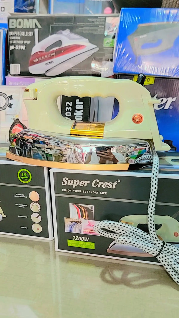 Super Crest 1200W Iron in Pakistan – Adjustable Speed & Powerful Steam
