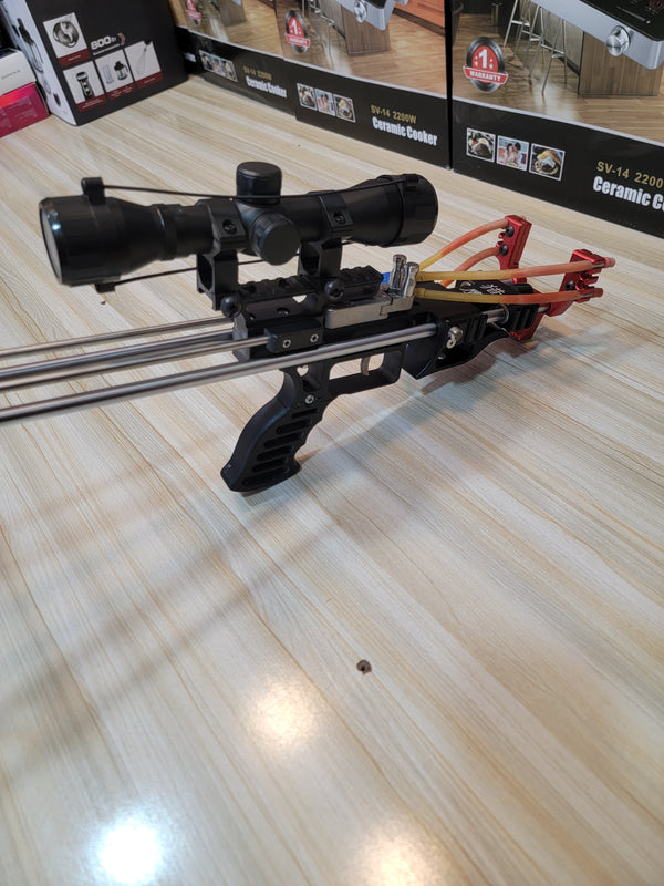 Gun-Type Adjustable Slingshot with Laser & Scope – Perfect Precision for Your Adventures