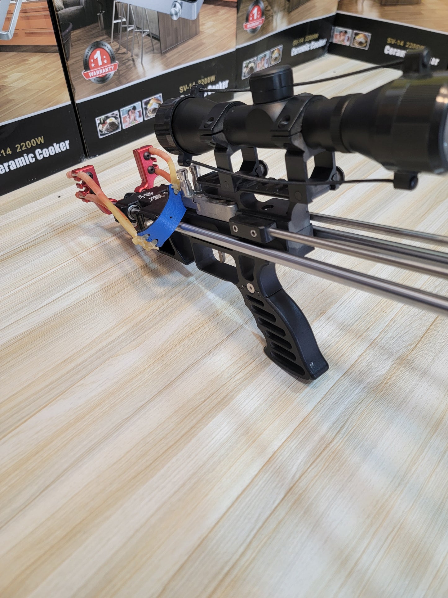 Gun-Type Adjustable Slingshot with Laser & Scope – Perfect Precision for Your Adventures