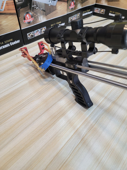 Gun-Type Adjustable Slingshot with Laser & Scope – Perfect Precision for Your Adventures