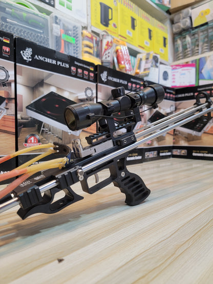 Gun-Type Adjustable Slingshot with Laser & Scope – Perfect Precision for Your Adventures