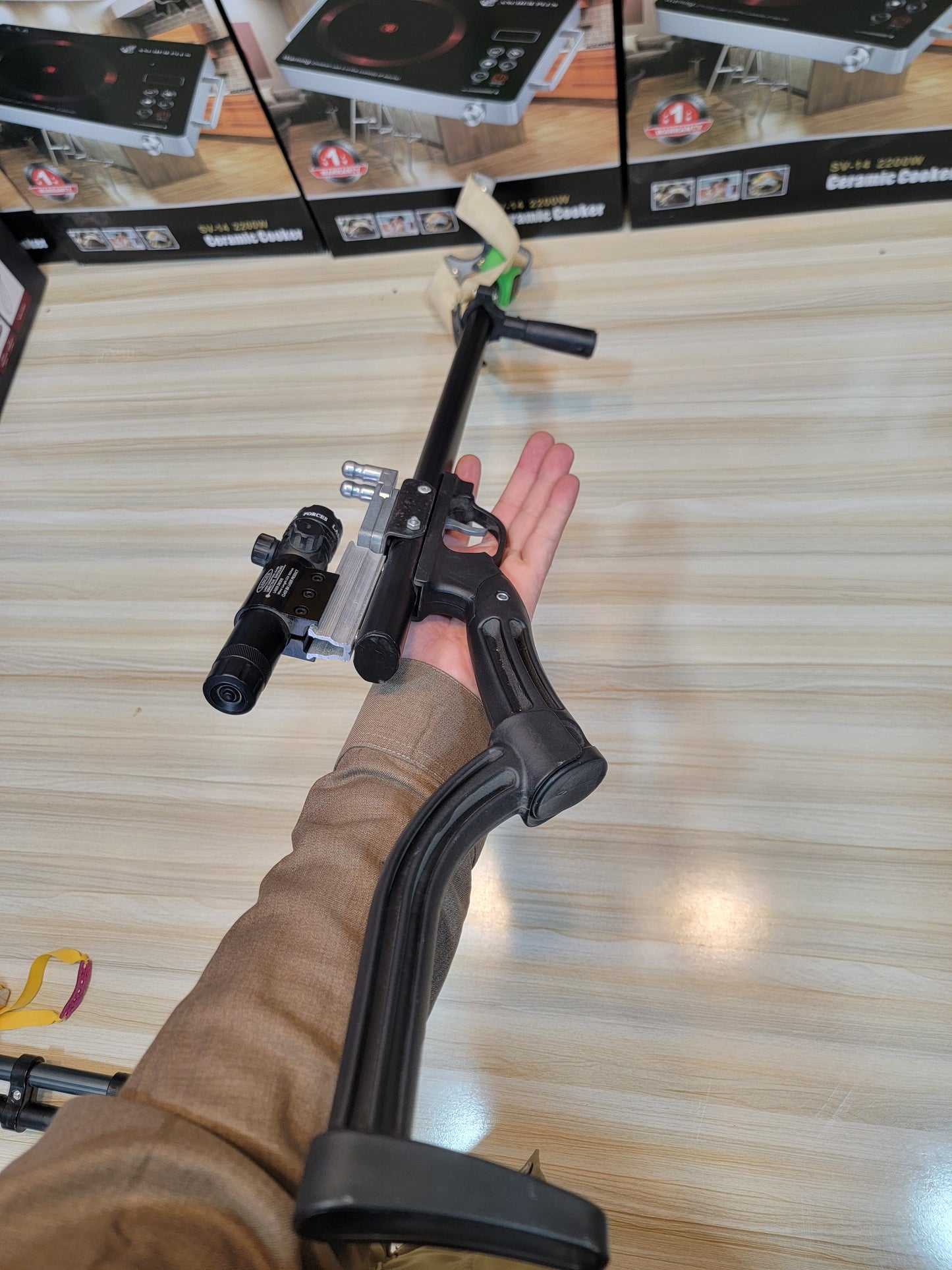 Gun-Type Adjustable Slingshot with Laser – Perfect Aim & Durable Build | lalaimport.pk