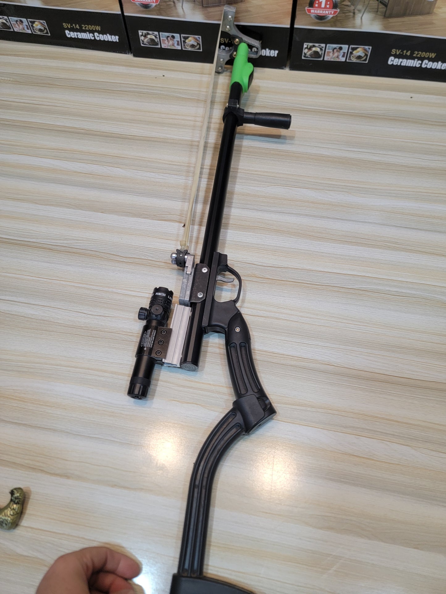 Gun-Type Adjustable Slingshot with Laser – Perfect Aim & Durable Build | lalaimport.pk