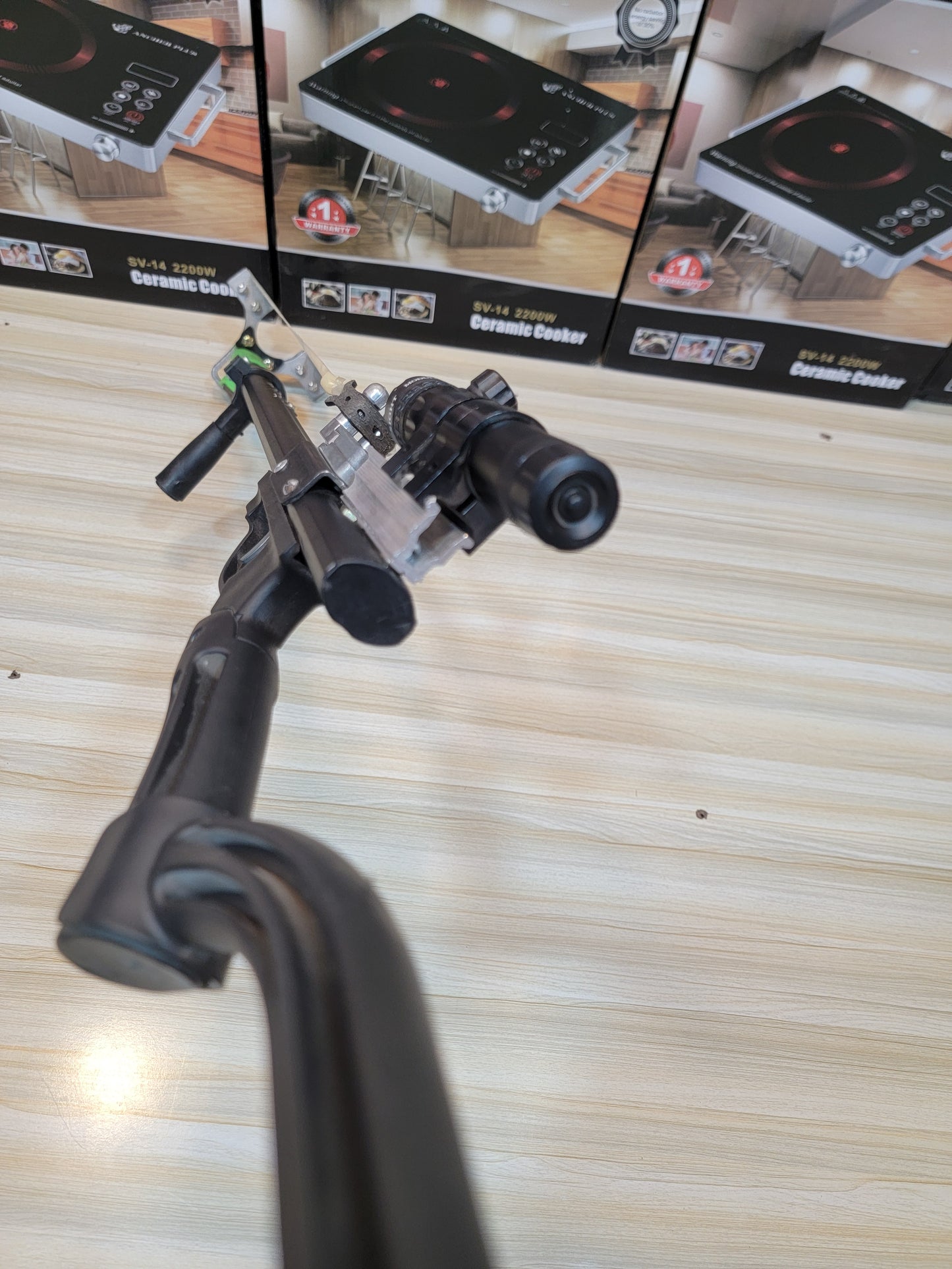 Gun-Type Adjustable Slingshot with Laser – Perfect Aim & Durable Build | lalaimport.pk