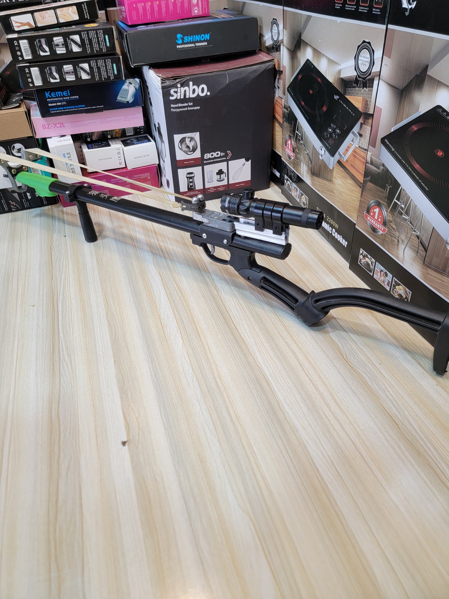 Gun-Type Adjustable Slingshot with Laser – Perfect Aim & Durable Build | lalaimport.pk