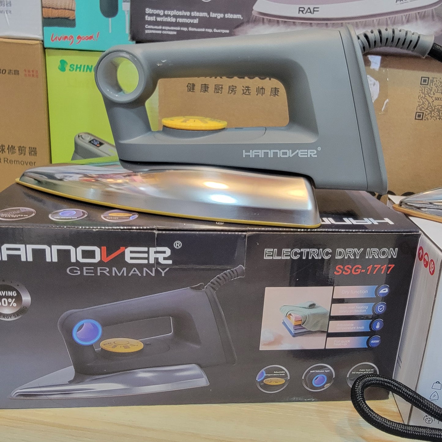 Hannover Dry Iron SSG-1717 | German Quality Non-Stick Gold Plate Sole