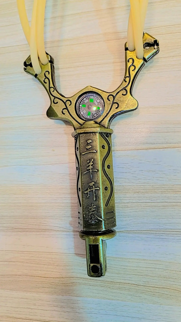 Premium Steel-Handled Slingshot with Art Design