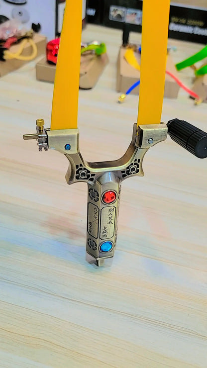 Premium Laser Slingshot with Art Design Handle & Gem Accents | Lalaimport.pk