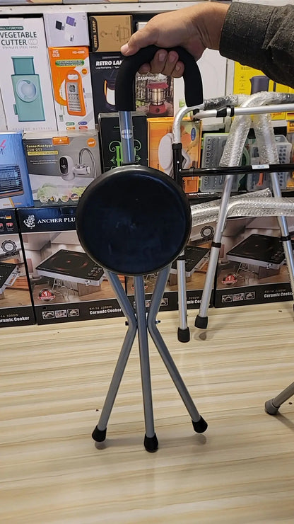 Folding Lightweight Cane Seat| Walking Stick Chair Stool| Travel Stick Chair