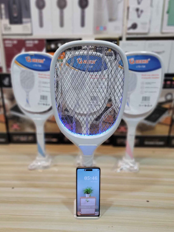 Imported Mosquito Racket With Mobile Stand - Replaceable Battery