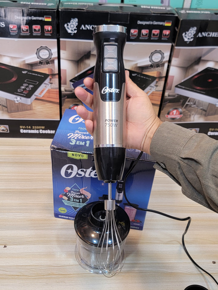 Imported 750W hand blender set, featuring the blender, 750ml jug, and lassi pot, trusted for quality by thousands since 1995.