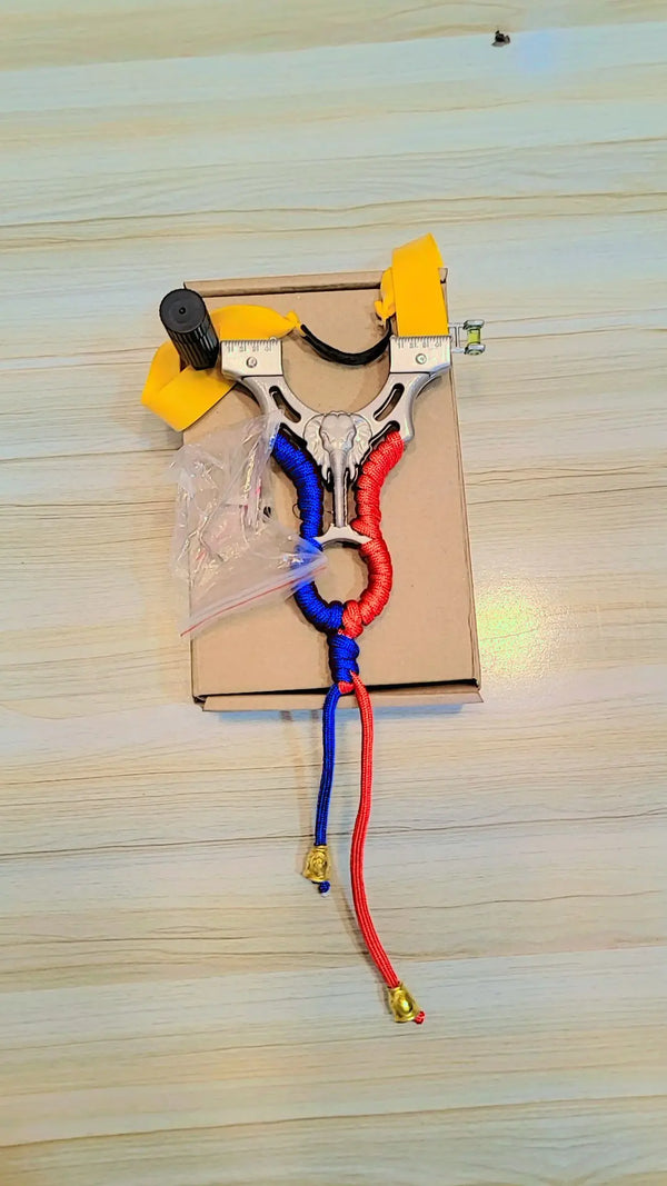 Steel Handle Slingshot with Laser & Premium Rubber | Lalaimport.pk