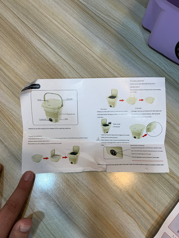  Mini Foldable Washing Machine 6L – Lightweight and Space-Saving