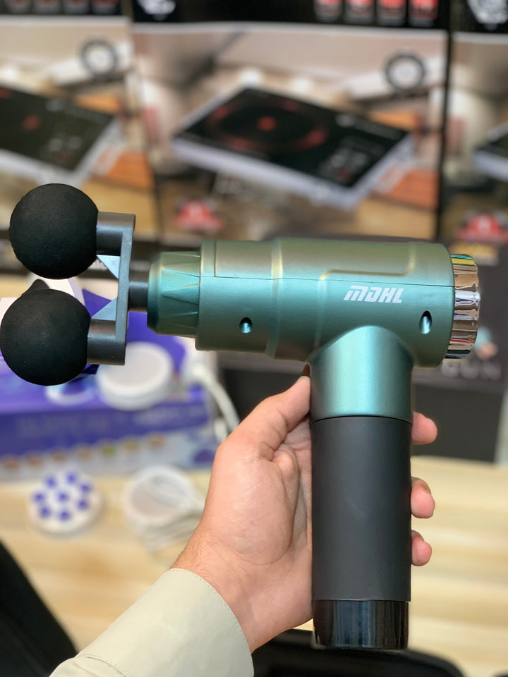 MDHL Smart Gun Massager 6-in-1 with 6 Specialized Attachments for Deep Tissue and Muscle Relaxation in Pakistan
