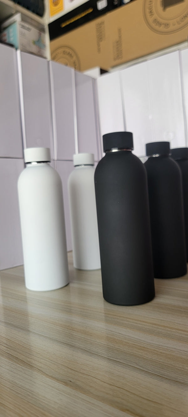 Stainless Steel Water Bottle, Colorful, Double Wall, Thermo Flask , Rubber, Matte Finish, School, Office, GYM, Small Mouth Water Bottle