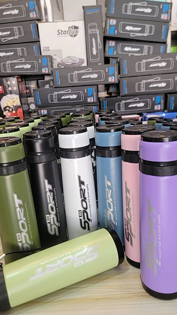 Best Quality Sports Stainless Steel Water Bottle-800ml -600ml - Hot & Cold Vacuum Flask