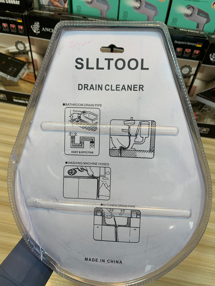 Drain cleaner with a safe handle for easy and comfortable use, ensuring safety while unclogging pipes and drains.