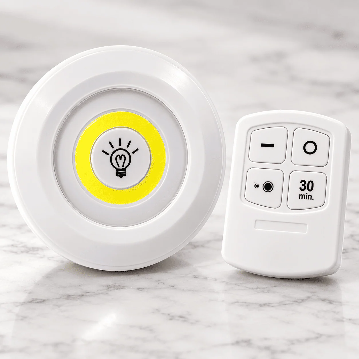 3-Pack Wireless LED Puck Lights with Remote & 30-Min Timer