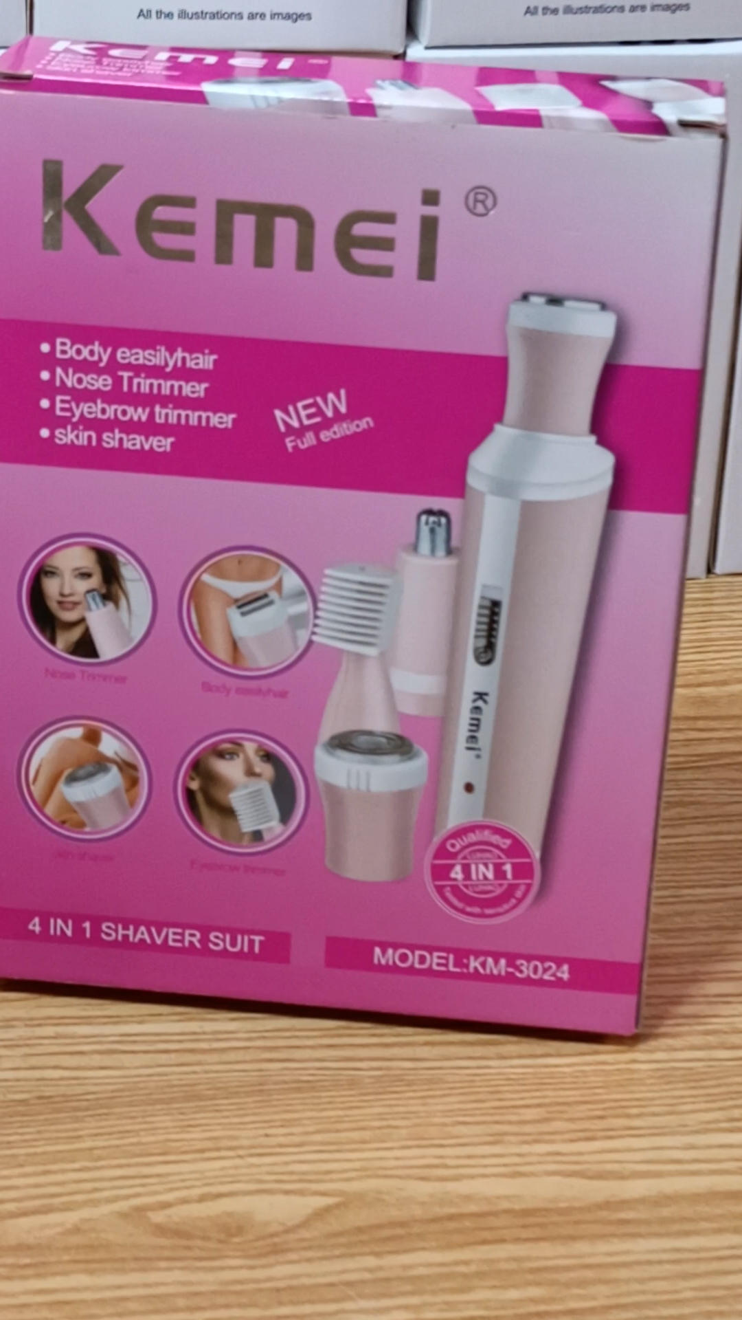 Women’s Shaver & Trimmer Kit 4-in-1 Rechargeable Kemei KM-3024