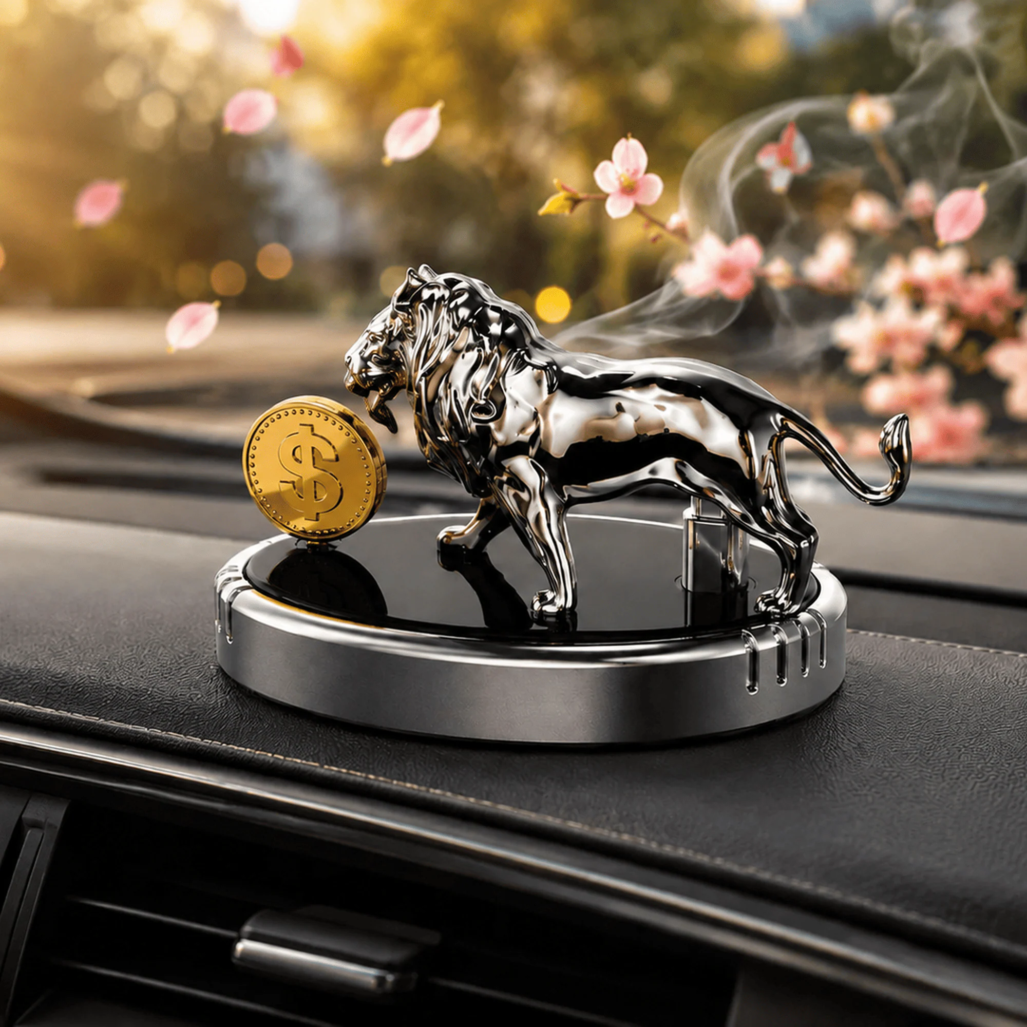 CATIANPAI Solar Lion Car Aroma Diffuser