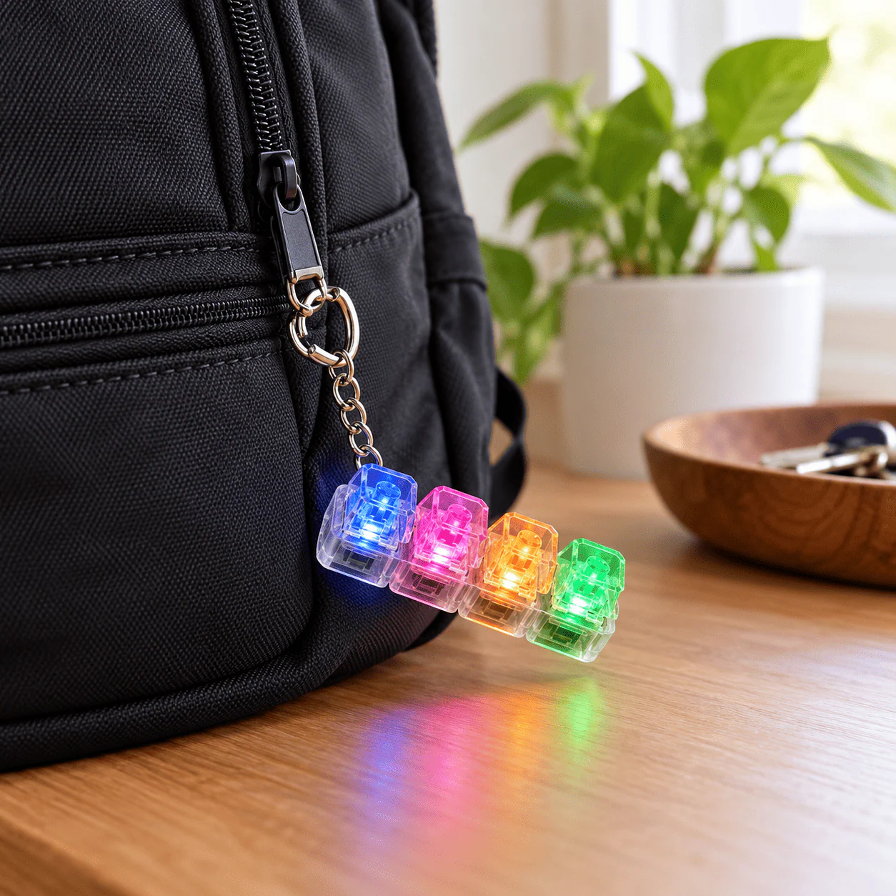 4-Key RGB Mechanical Keyboard Fidget Clicker Keychain