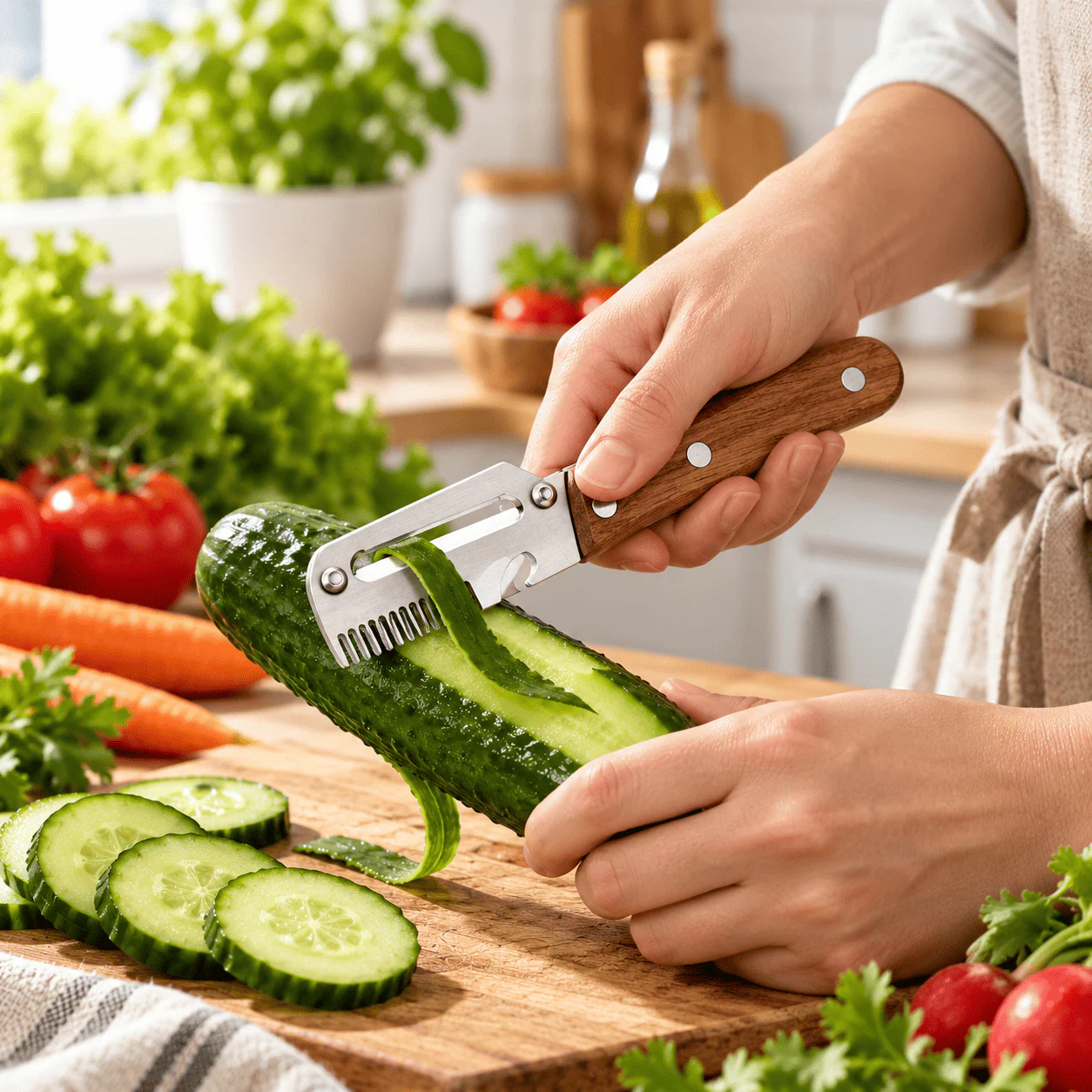 3-in-1 Stainless Steel Vegetable Peeler & Julienne Cutter