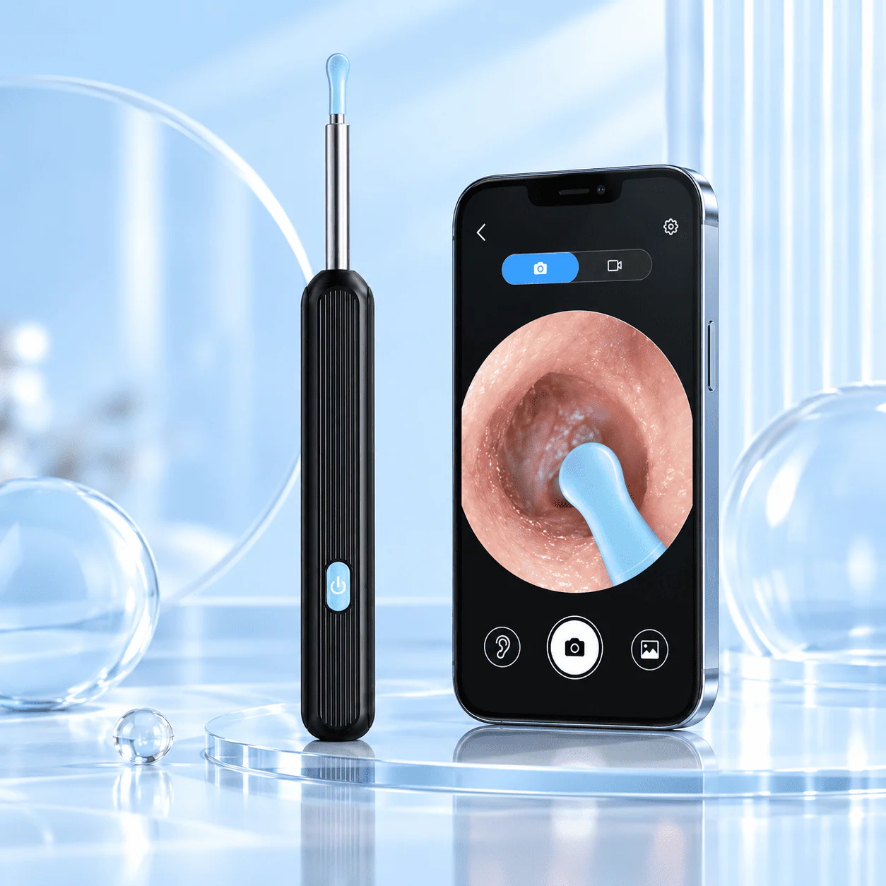Wireless Visual Ear Cleaner with Camera & Silicone Tips