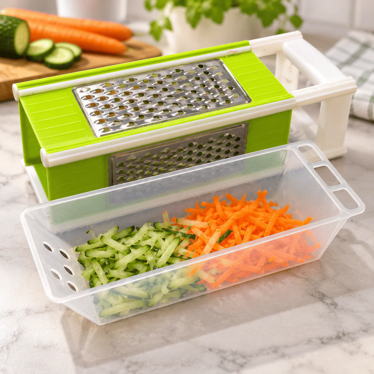 5 in 1 Multifunctional Vegetable Grater & Slicer with Interchangeable Blades