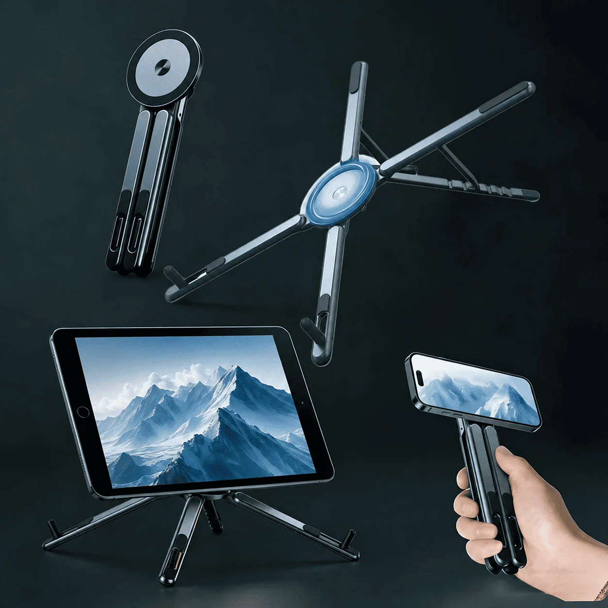 3-in-1 Foldable Laptop & Magnetic Mobile Stand