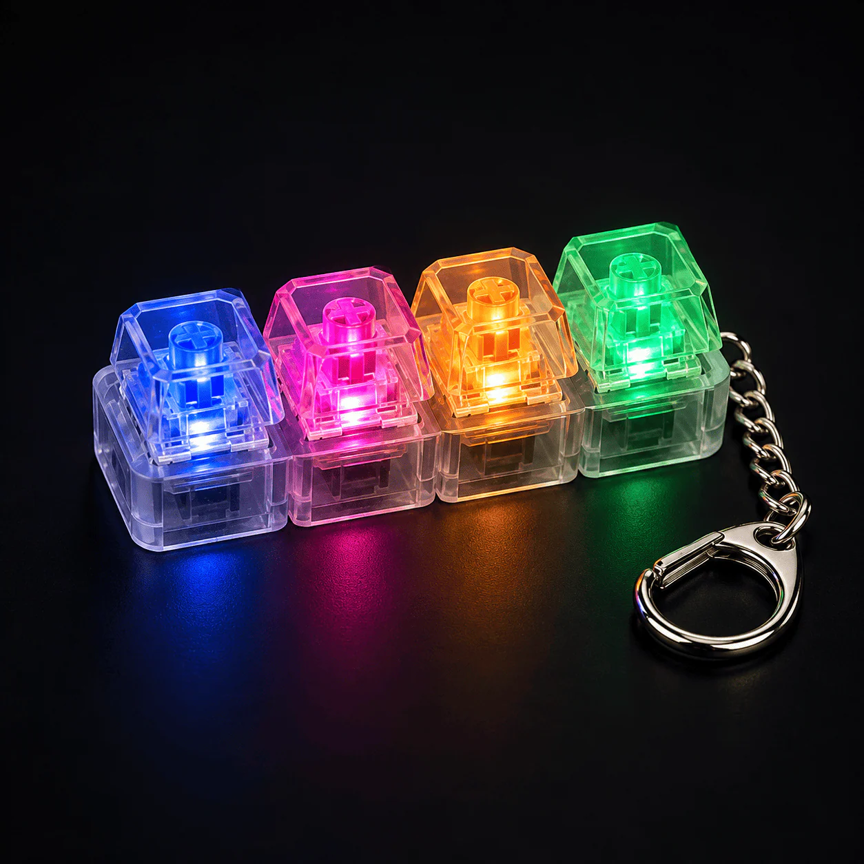 4-Key RGB Mechanical Keyboard Fidget Clicker Keychain