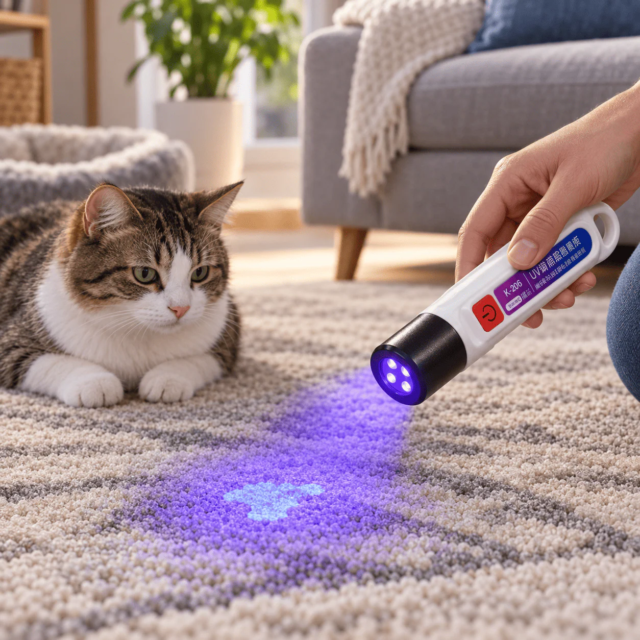 K-206 Rechargeable UV Flashlight – 365nm / 405nm Detection Light