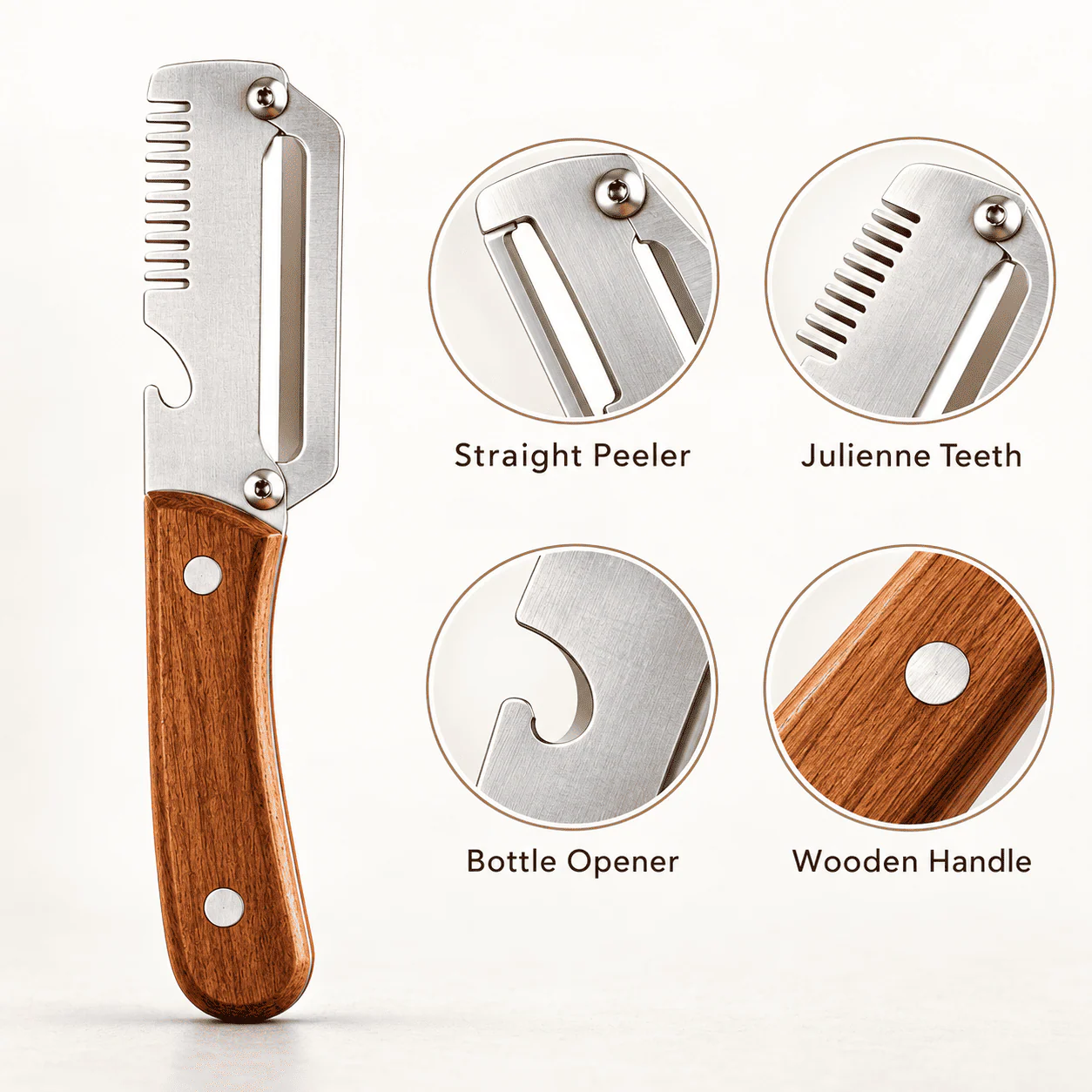 3-in-1 Stainless Steel Vegetable Peeler & Julienne Cutter