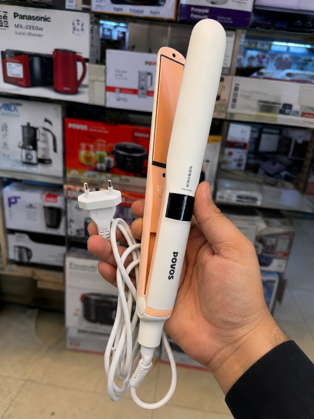 Hair Straightener POVOS PR20 23. Fast Heating Ceramic Hair Styling Iron.