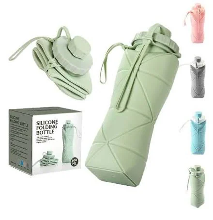 600ML Silicone Foldable Water Bottle – Portable Travel Bottle