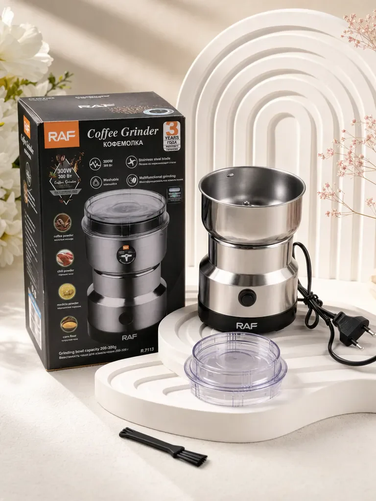 RAF R.7113 300W Electric Coffee and Spice Grinder with Stainless Steel Blades