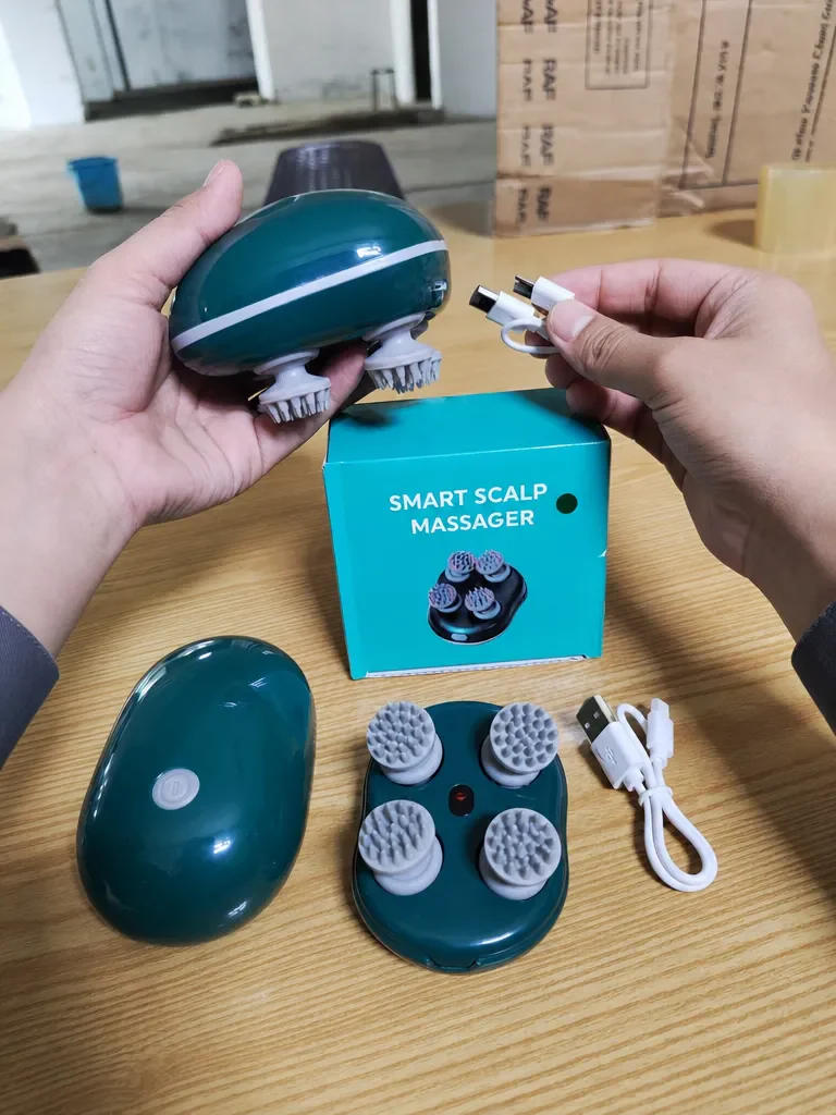 Smart Electric Scalp Massager with 4 Massage Heads
