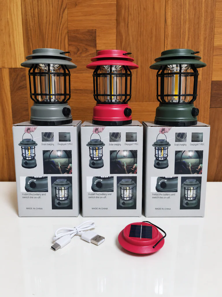 CL-5800T Solar Rechargeable Camping Lantern with USB