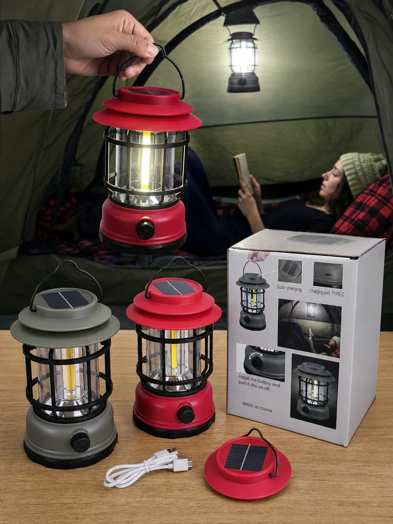 CL-5800T Solar Rechargeable Camping Lantern with USB