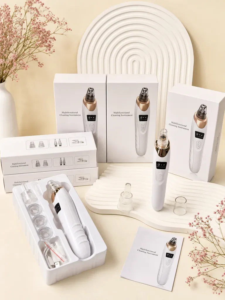 Rechargeable Multifunctional Blackhead Remover Vacuum with 5 Suction Heads